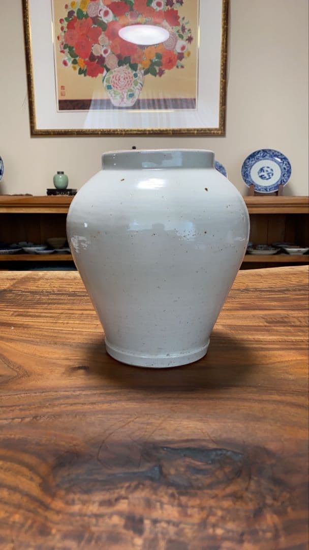 骨董品　李朝時代　白磁器　壺