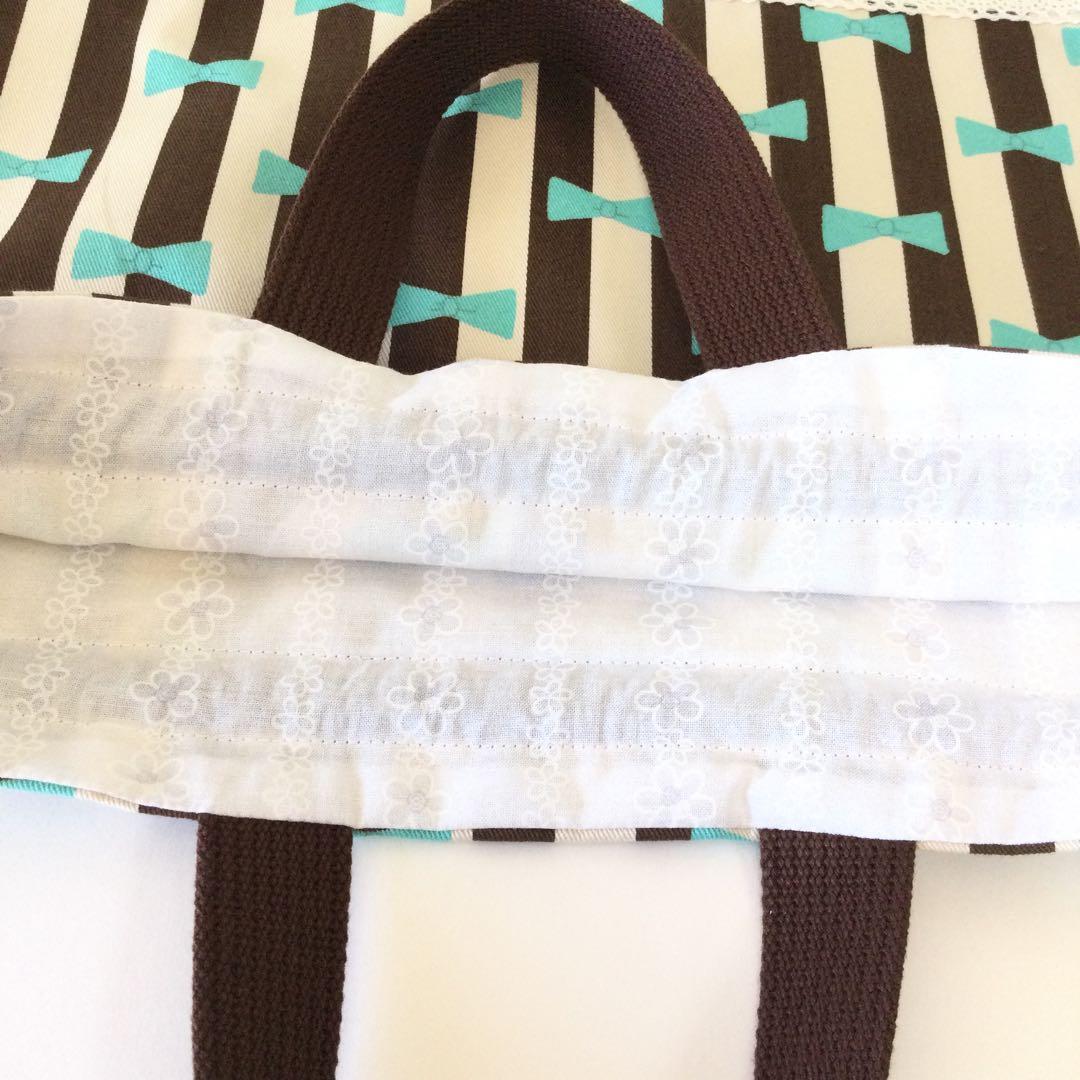 ♡キューティーリボンストライプ★通園通学３点セット♡♪チョコ♪