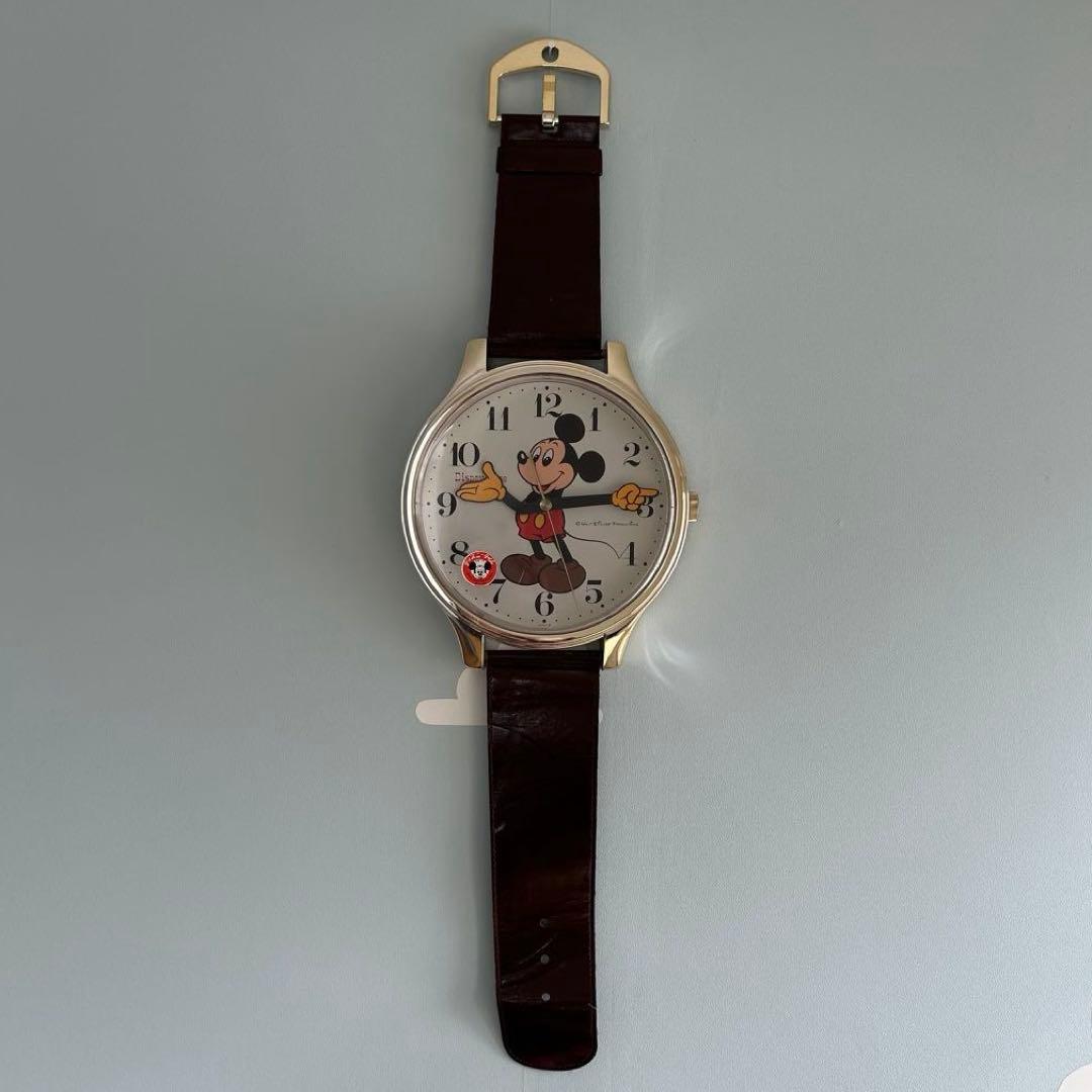 DISNEY* ミッキーマウス 腕時計型 壁かけ時計 アンティーク レトロ