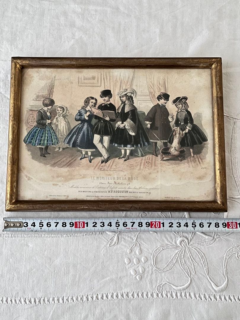 【美品】アンティーク LA MODE 子ども達のファッションフレーム[3705]