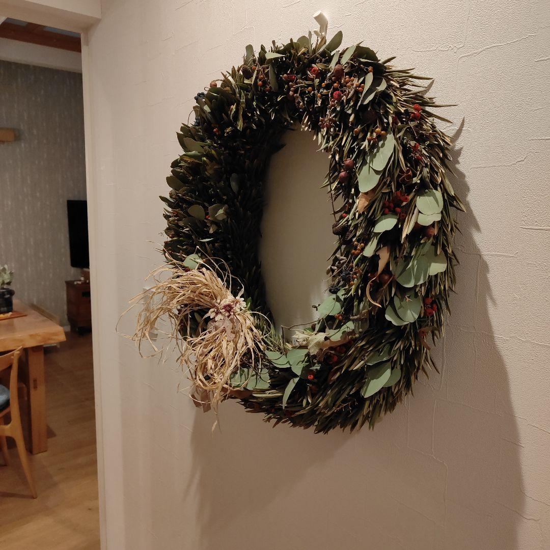 特大リース 直径55cm &スワッグセット オリーブ ユーカリポポラスお正月飾り