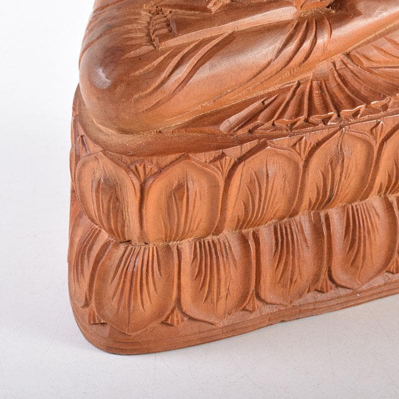 仏教美術　青佑作　白檀彫刻　釈迦座像　仏像　置物　共箱　C　7011