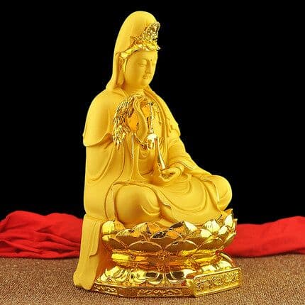 南海坐蓮観音 像観音置物 工芸装飾品 観音菩薩金供養開眼供養