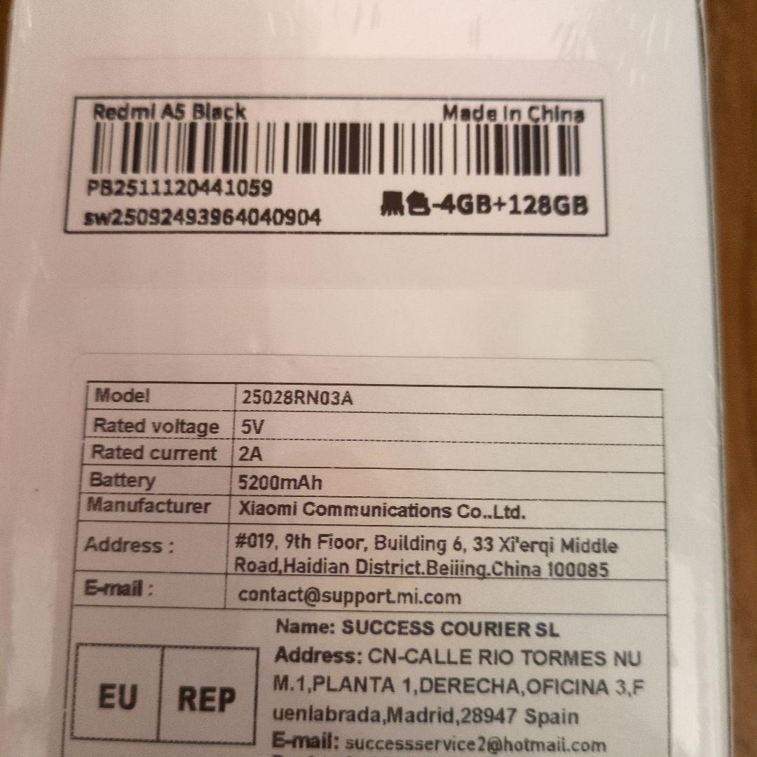 お値下！Xiaomi Redmi A5 4GB+128GB ブラック