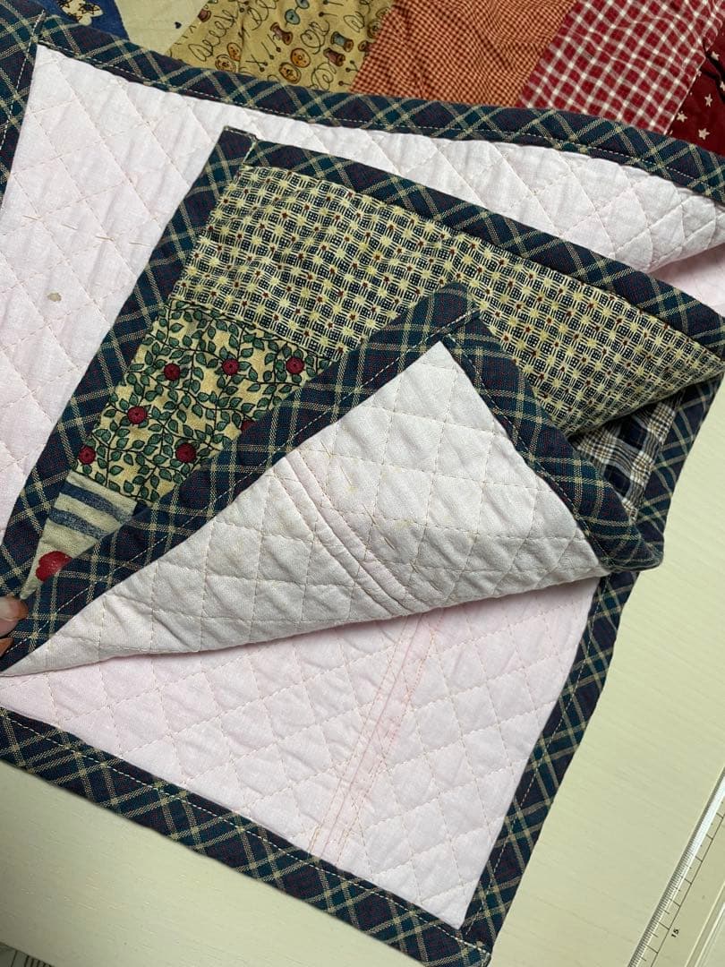 パッチワーク　キルト　ベッドカバー　　ラグ　アメリカンカントリー　USAコットン