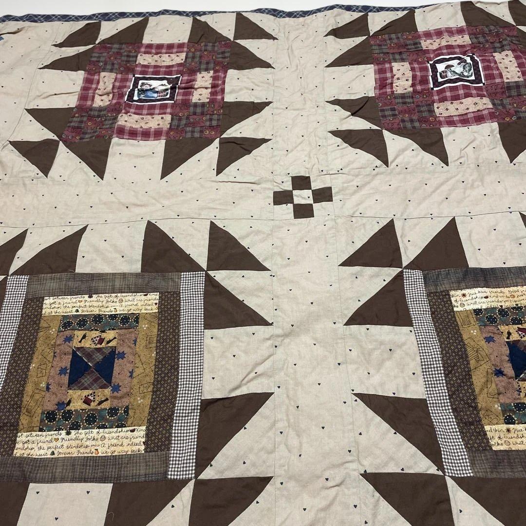 パッチワーク　キルト　ベッドカバー　　ラグ　アメリカンカントリー　USAコットン