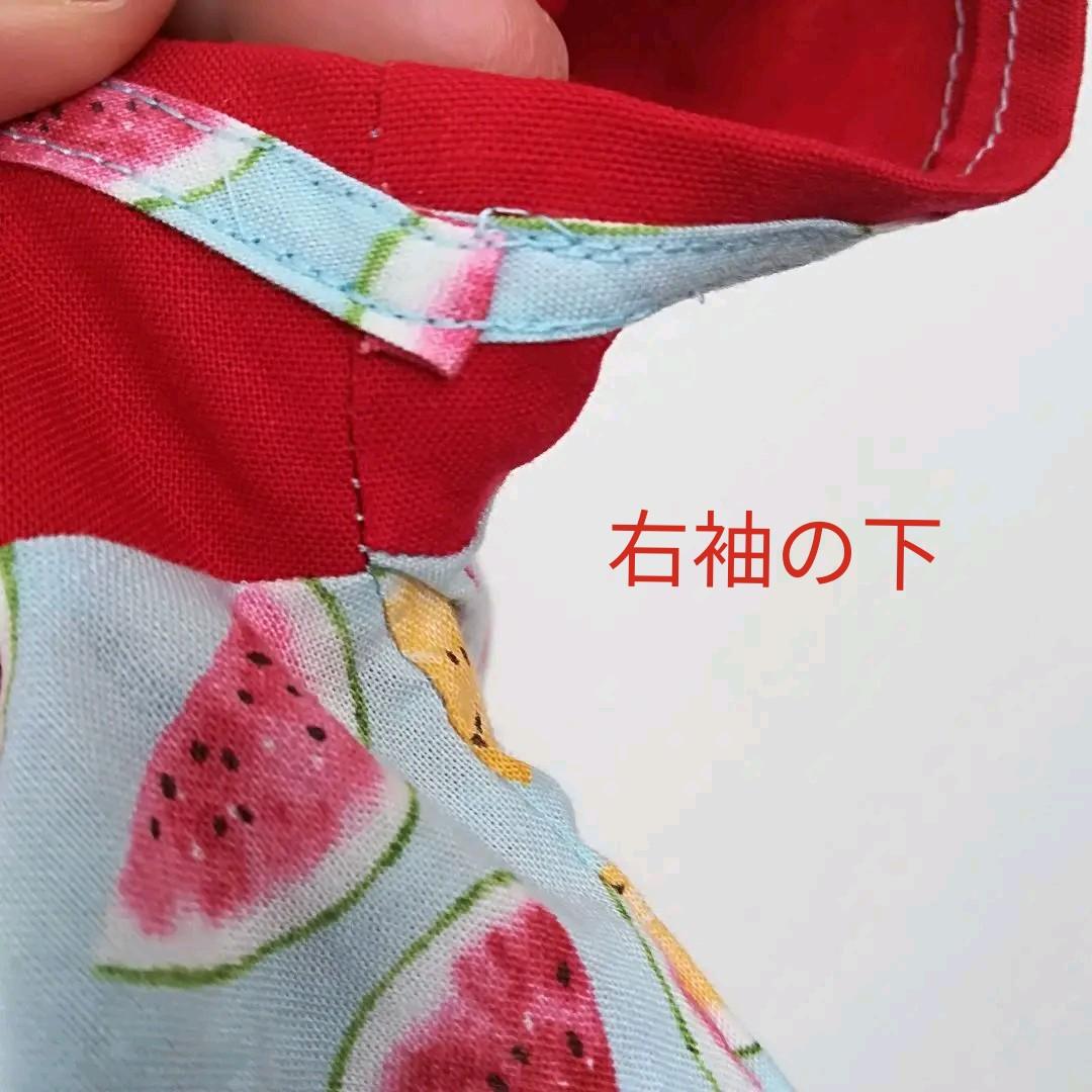 ハンドメイドおめかしスモックフリル　110 スイカ