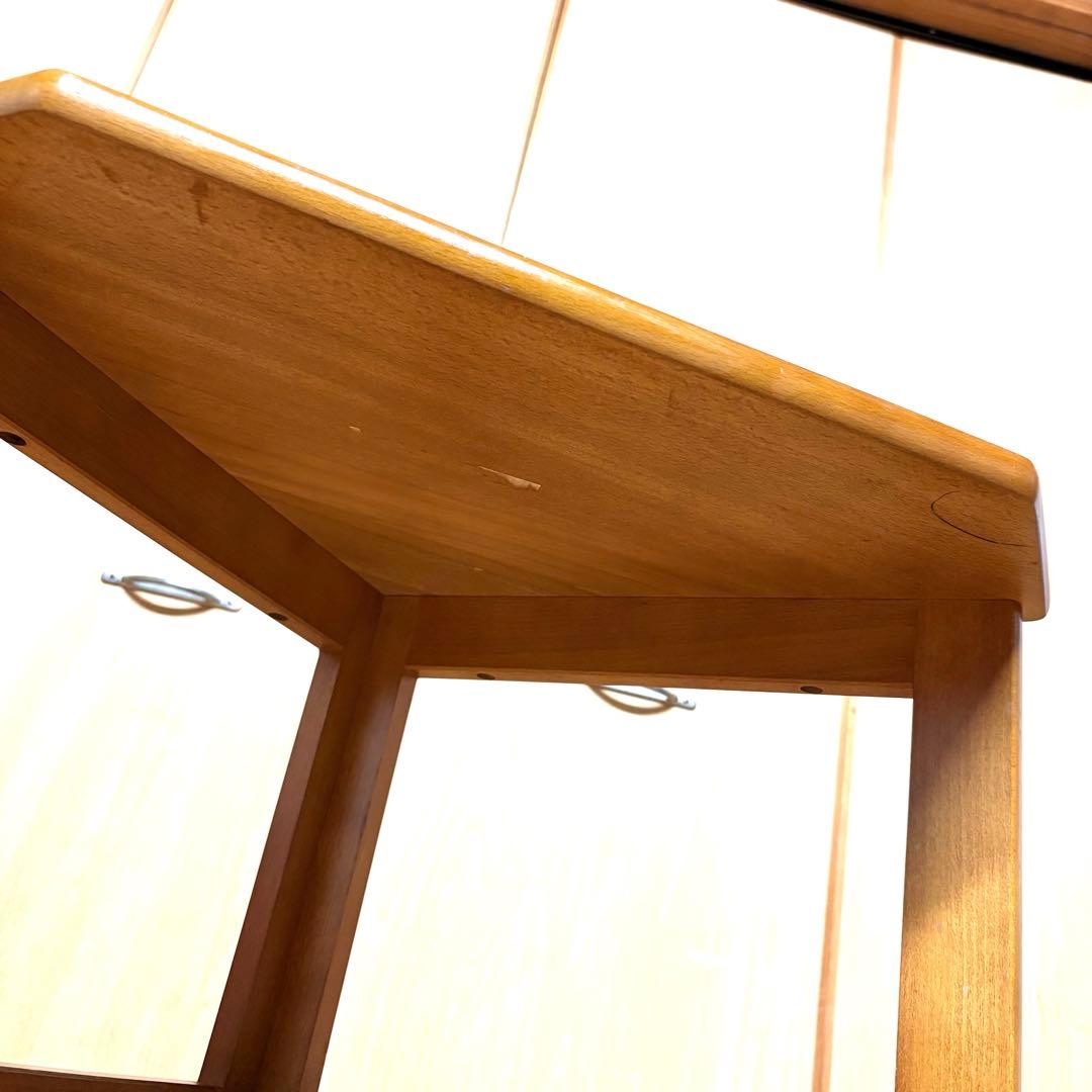 karimoku カリモク コーナーラック 三角棚 ラタン扉 昭和レトロ