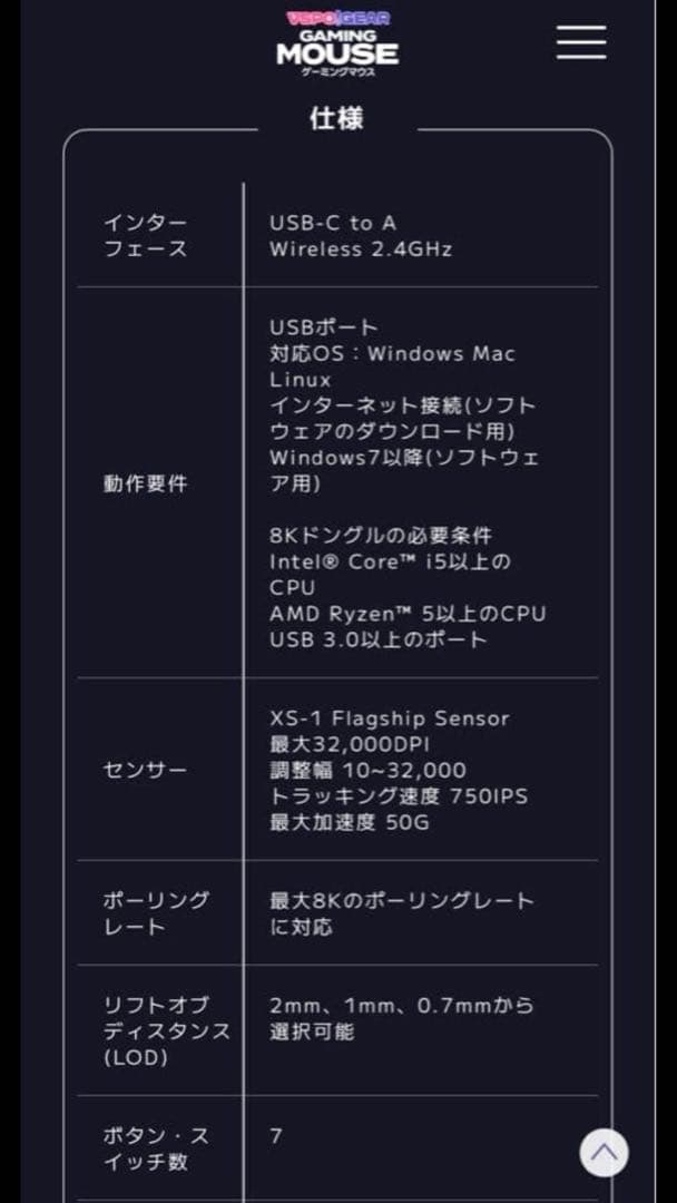 【アクスタ付属】 ぶいすぽっ! VSPO! GEAR ゲーミングマウス 藍沢エマ