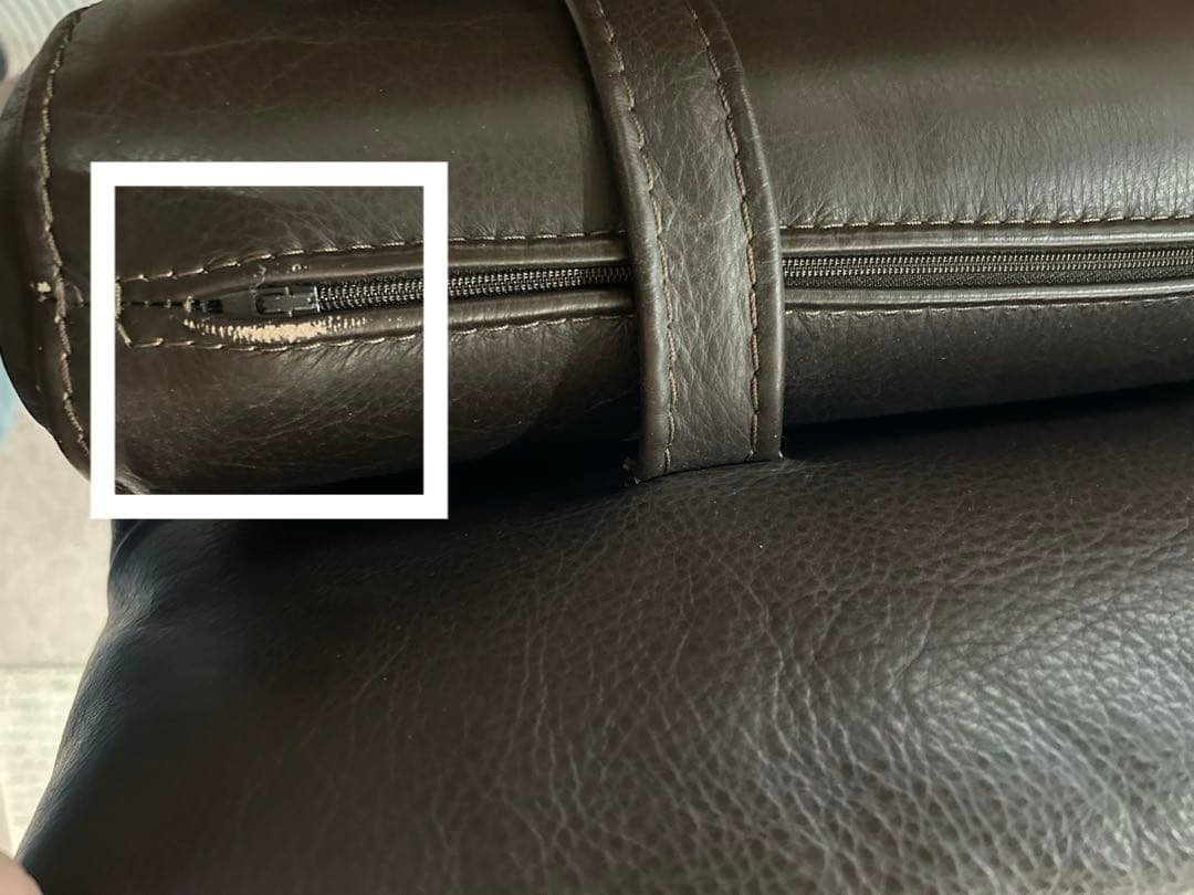 大塚家具 LSコンフォート カウチソファーの背もたれ 総革 ダークブラウン 2個