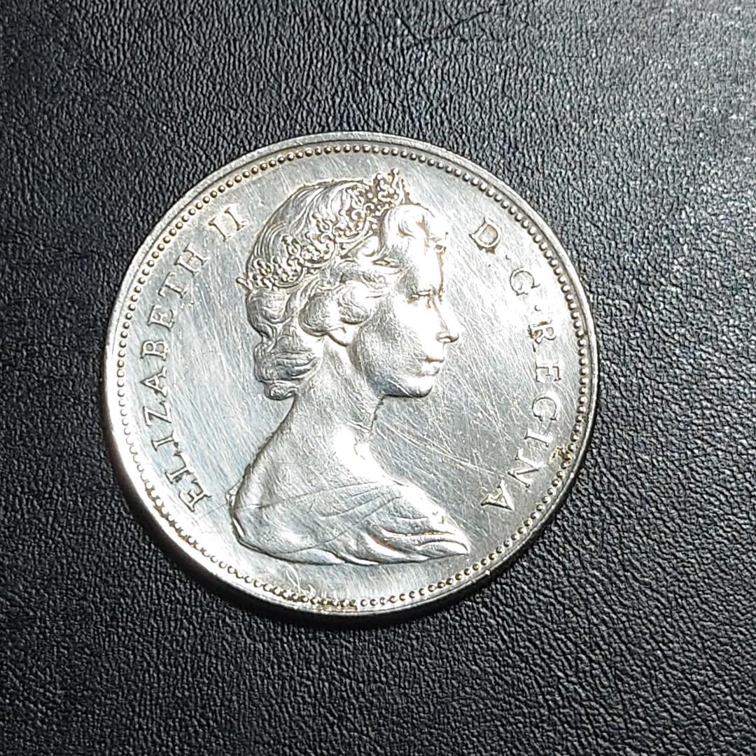 カナダ カヌーダラー銀貨　1966年