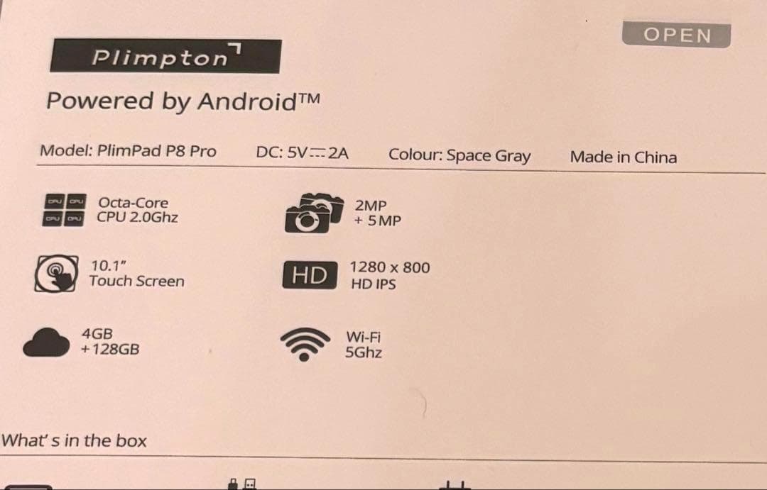 新品 Plimpton PlimPad P8 Pro 10.1インチ タブレット