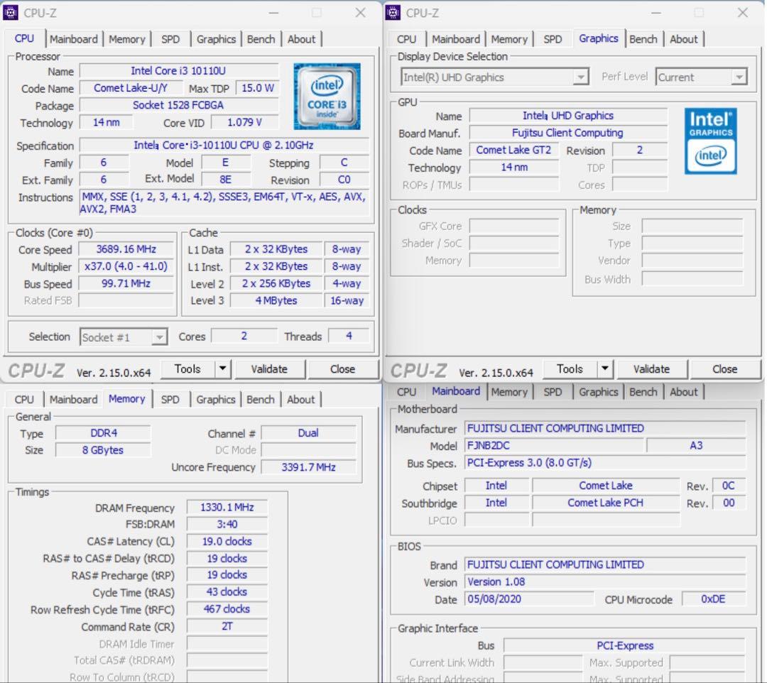 Fujitsu ノートPC 15.6 Windows 11 Pro 8GB