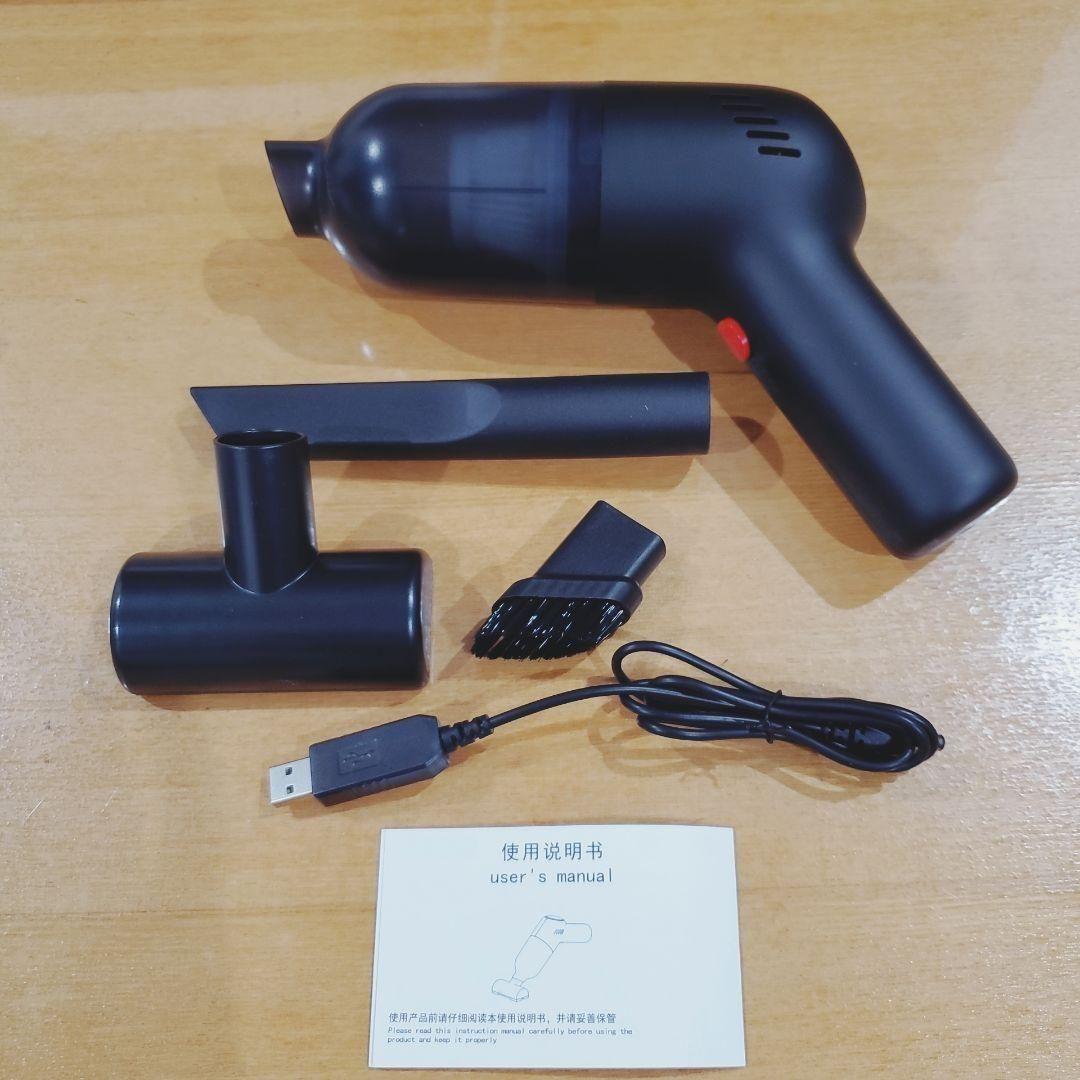 ミニ掃除機 ポータブル カークリーニングキット ブラック