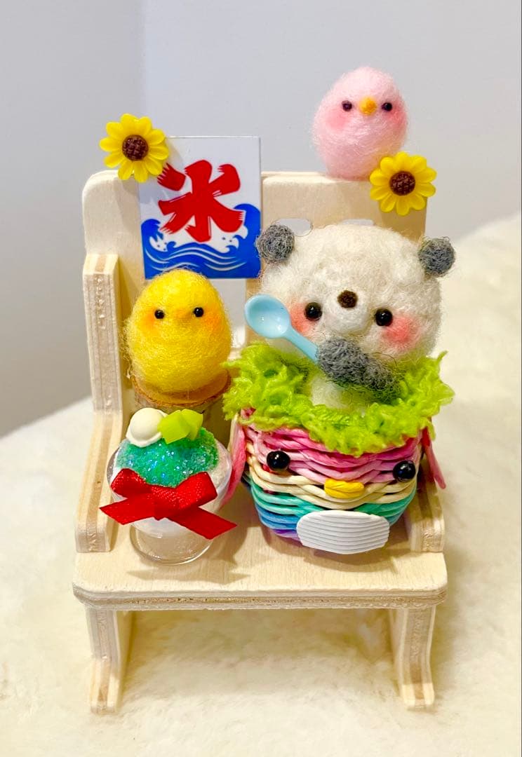 junpemiページ♡アイス気球- ̗̀ ☺︎ ̖́-チョコミント♡羊毛フェルト
