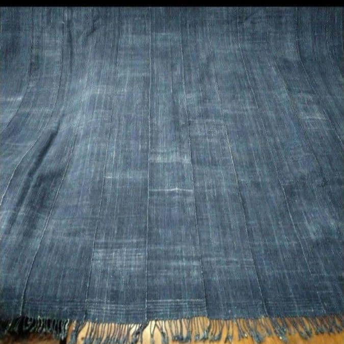 アフリカ　マリ共和国　ボゴラン13枚列帯　藍染め加工品　約118㎝×約204cm