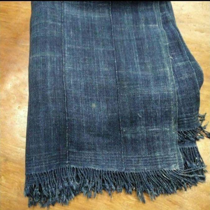 アフリカ　マリ共和国　ボゴラン13枚列帯　藍染め加工品　約118㎝×約204cm