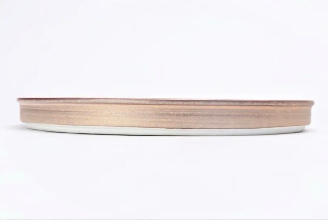 極美品　陶悦窯　紫素雲母金　渕立33cm丸皿　受注生産品