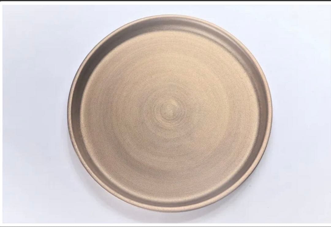極美品　陶悦窯　紫素雲母金　渕立33cm丸皿　受注生産品