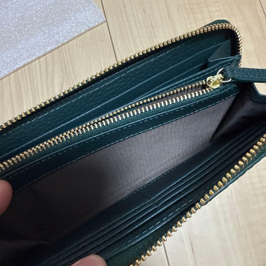 【未使用美品】ロダニア 長財布 カイマン ワニ革 グリーン ラウンドファスナー