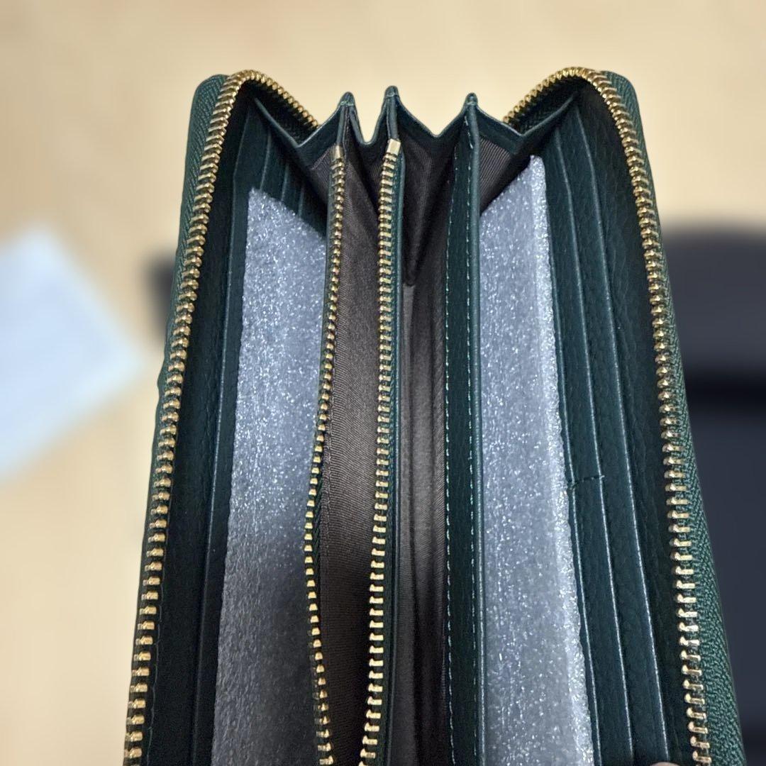 【未使用美品】ロダニア 長財布 カイマン ワニ革 グリーン ラウンドファスナー
