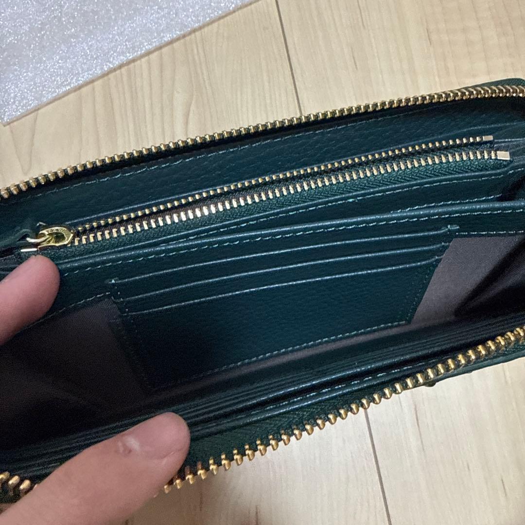 【未使用美品】ロダニア 長財布 カイマン ワニ革 グリーン ラウンドファスナー