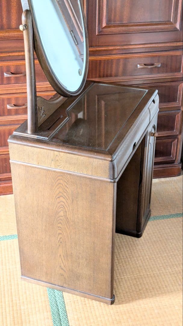 美品☆久和屋 ブローニュ ナラ無垢材 鏡台 ドレッサー ヴィンテージ 静岡県老舗