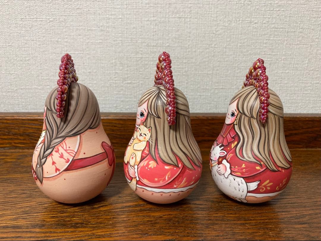 ロシア雑貨☆民族衣装起き上がりこぼし３点ココシニクKokoshnikマルガリータ