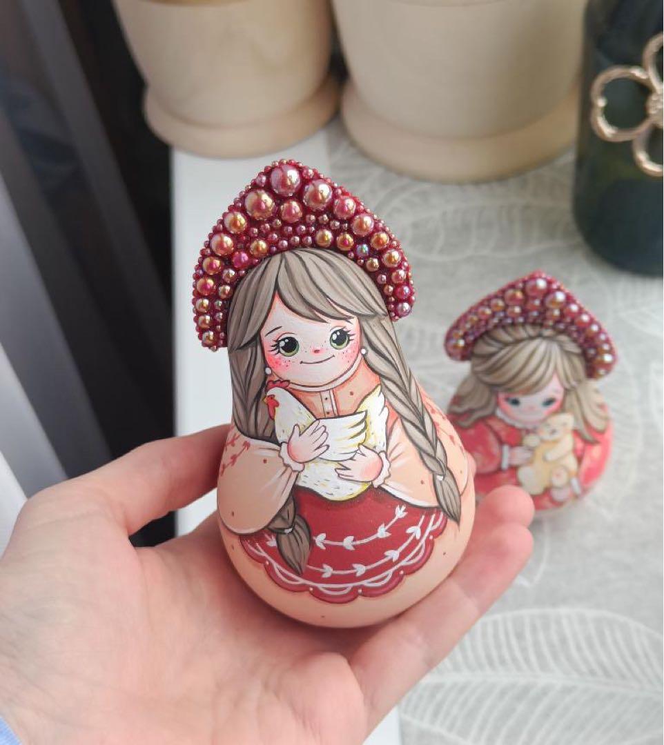 ロシア雑貨☆民族衣装起き上がりこぼし３点ココシニクKokoshnikマルガリータ