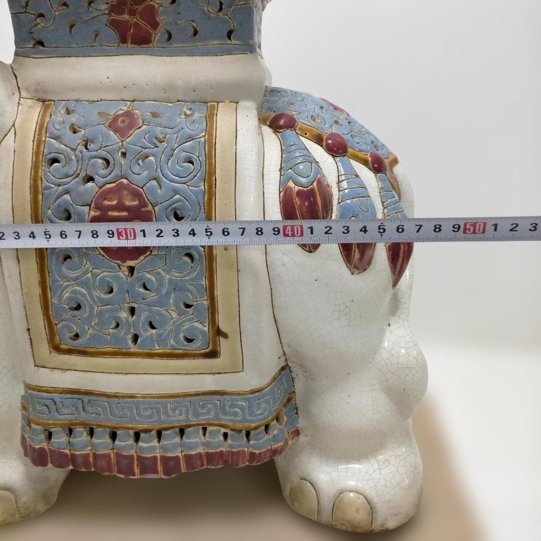 象 置物 花台 陶器 オブジェ エレファント インテリア 260320-3T