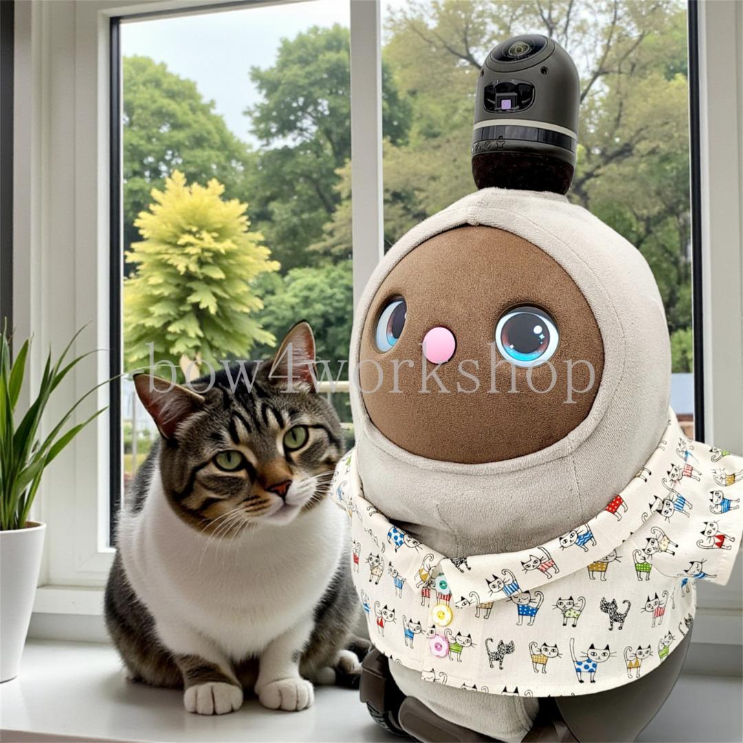 ラボット服／ハンドメイド 猫柄シャツ