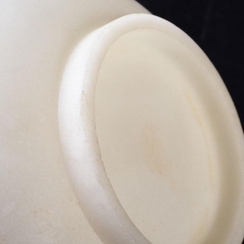 中国　玉石白玉彫刻　茶碗　C　R8268