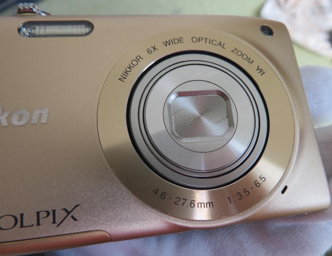 ■　動作済/Nikon COOLPIX S3300/光学6倍/1.6M/金　■