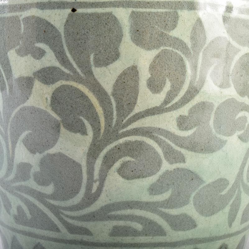 韓国　水広陶窯　李貞夏作　高麗青磁　花文　水指　合わせ箱　V　R7713B