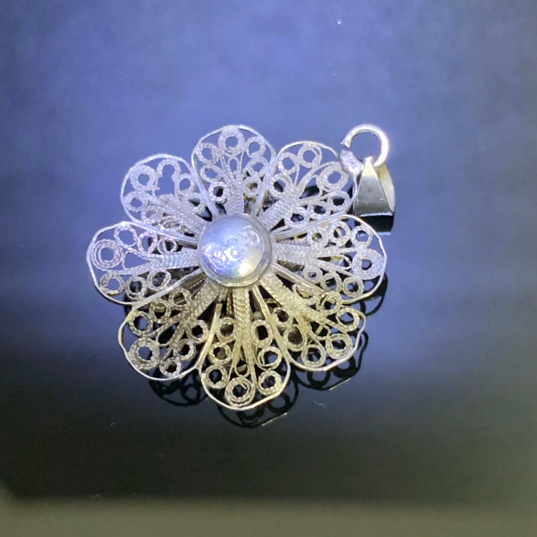 《アンティーク激レア》⭐︎silver925フィリグリーフラワーペンダントトップ⭐︎