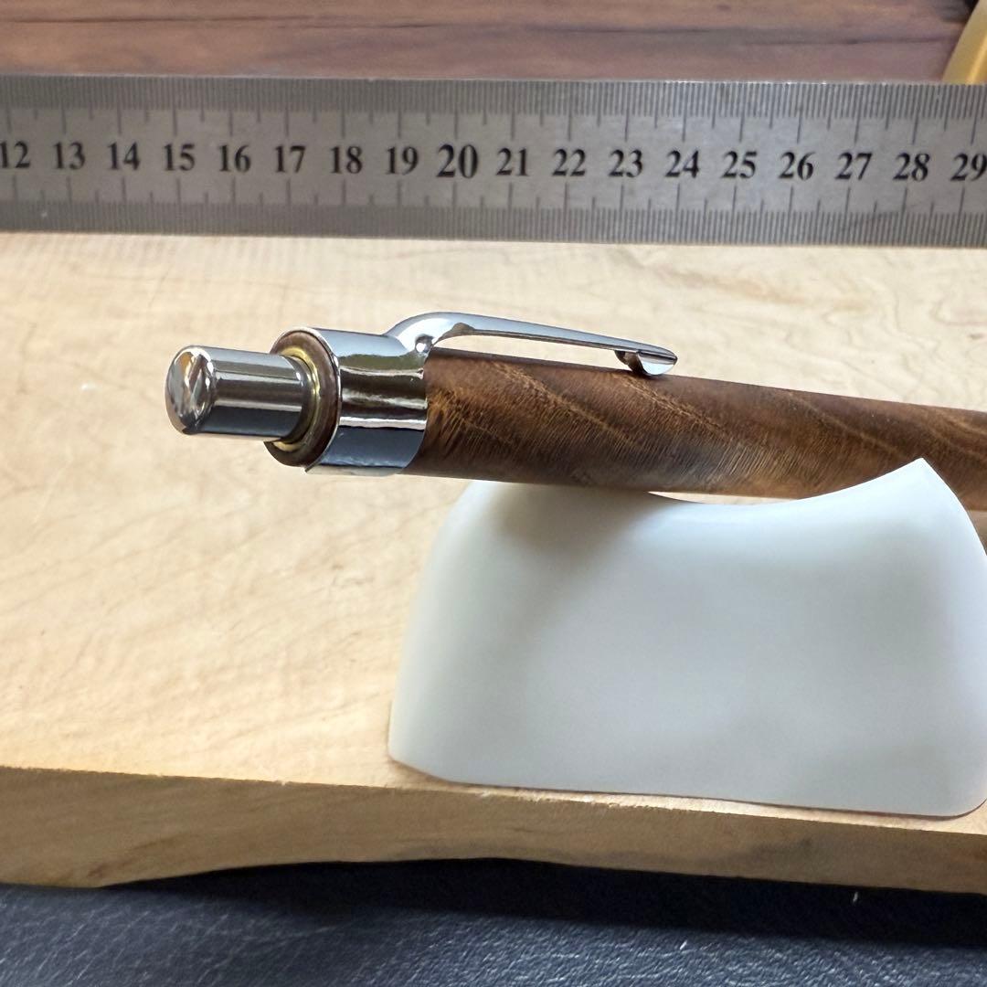 176エンジュ　木製シャーペン　最強低重心ローレット　ステンレス　溝つき