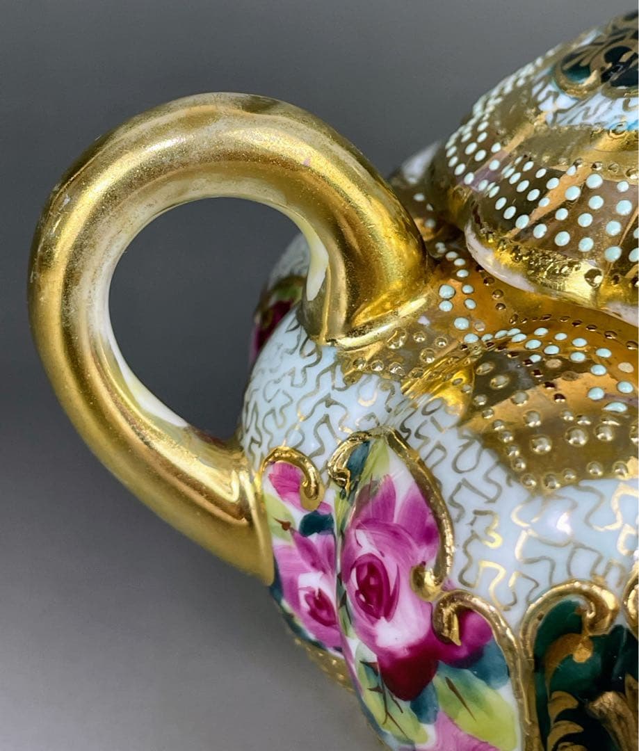 【専用】オールドノリタケ 薔薇紋 ビード盛り シュガーボウル クリーマー