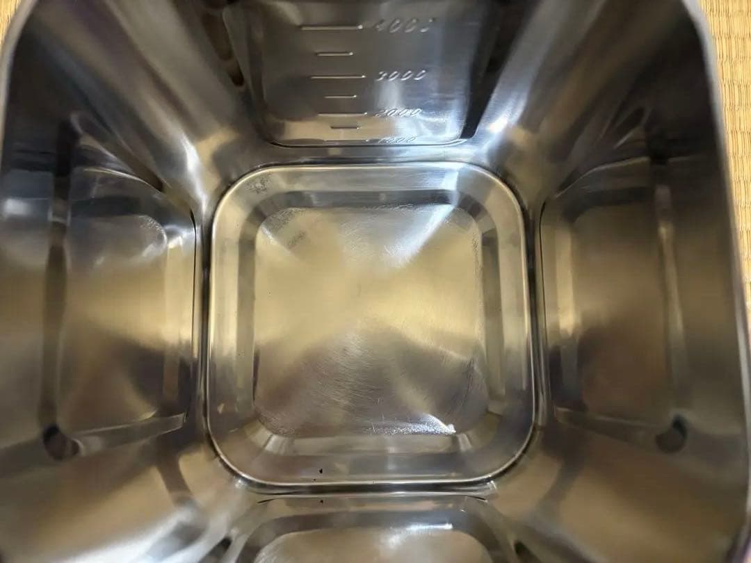 モリブデン深型角キッチンポット　目盛付　19.5cm&18cmセット