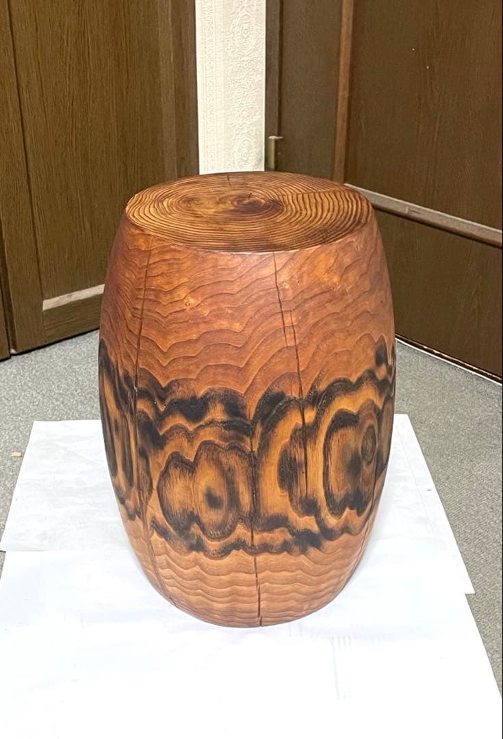 丸太　バレル型スツール　植物台