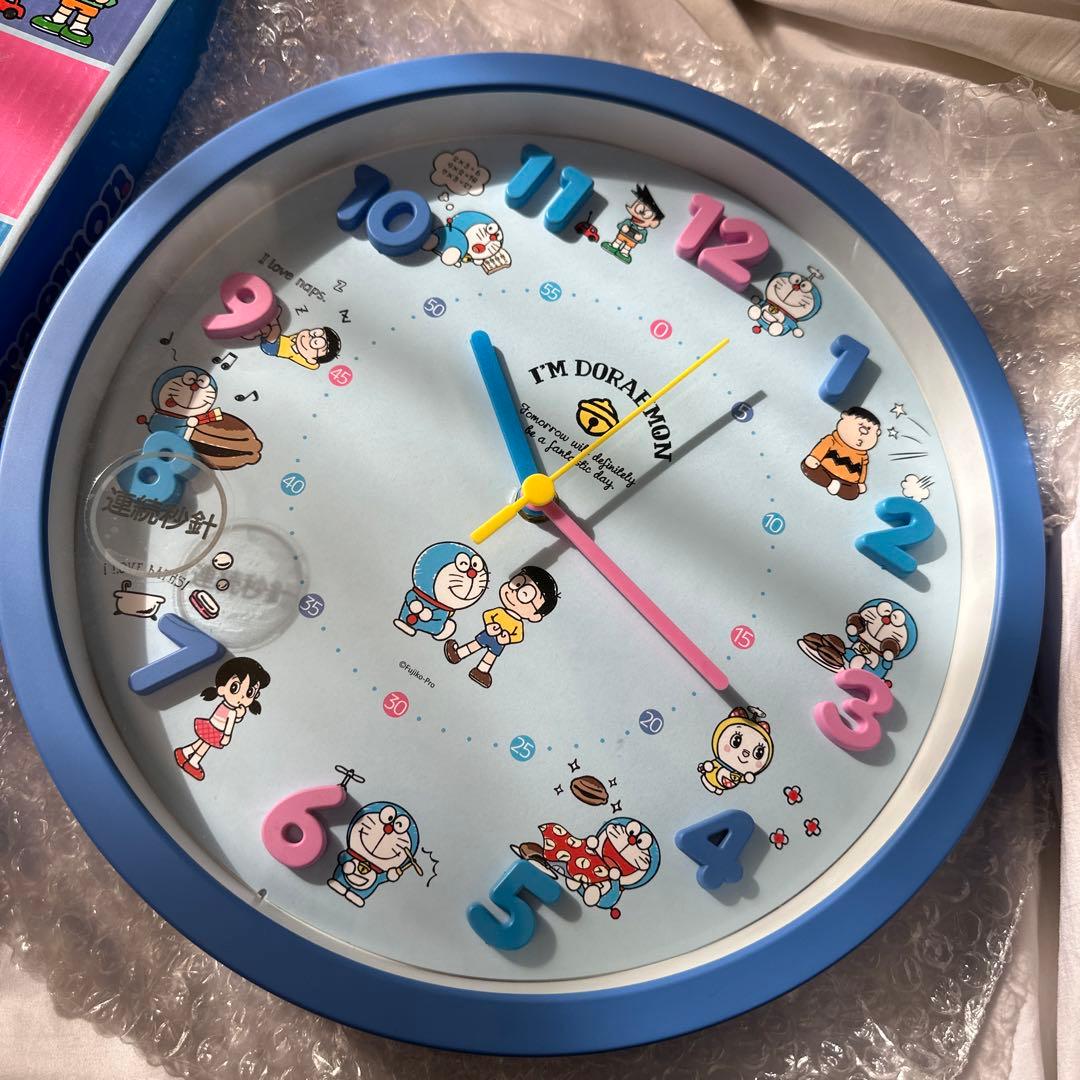 新品　廃盤　掛け時計　ドラえもん　ウォールクロック　連続秒針　フレンズ
