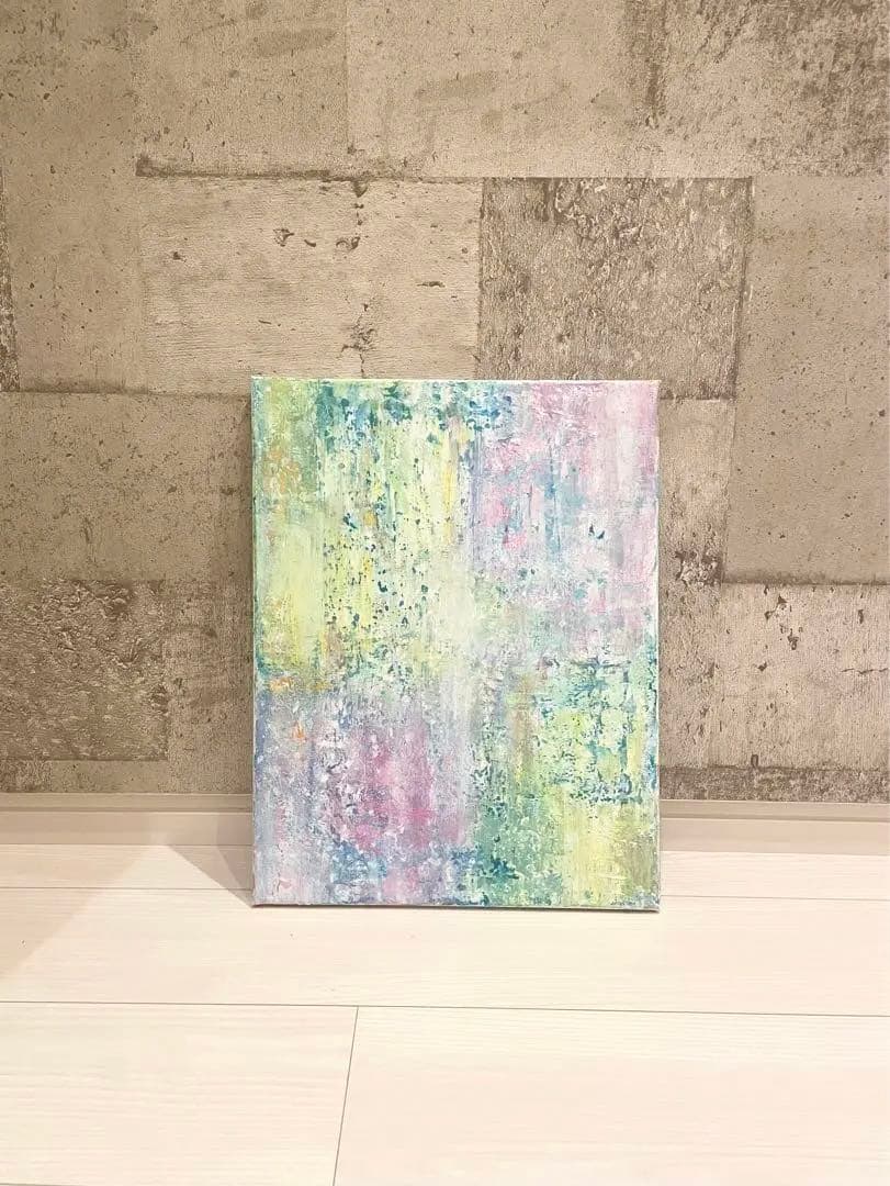 240 抽象画 アクリル画 アート 原画 キャンバスボード F6 雨上がり