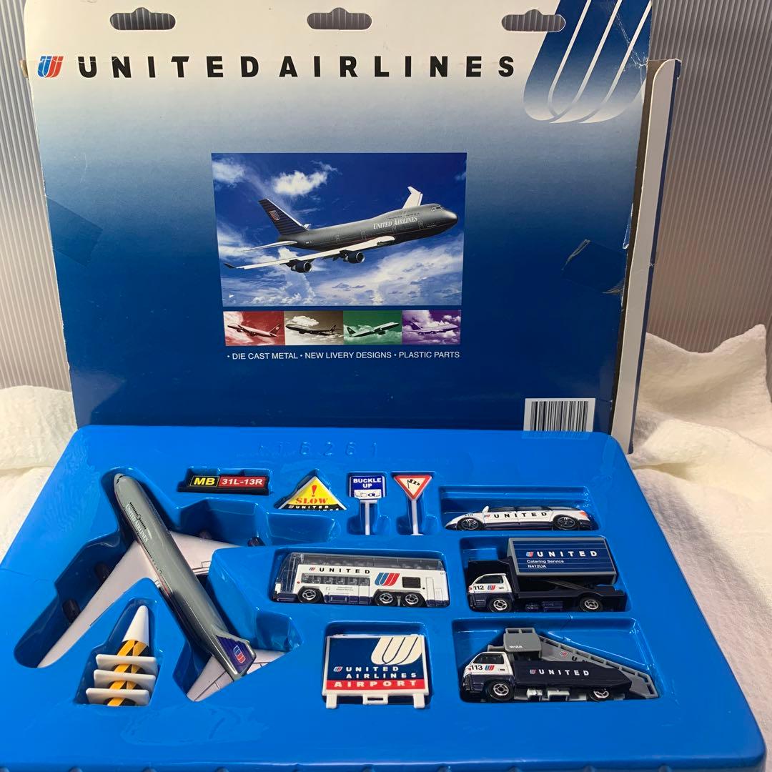 ユナイテッド航空　飛行機セット　プレイセット　アメリカ版