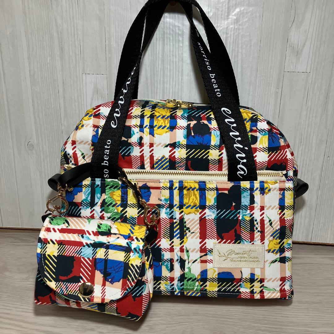 大　ボストンバッグ　リバティ　 カーライン・レベル 2way ミニポーチ