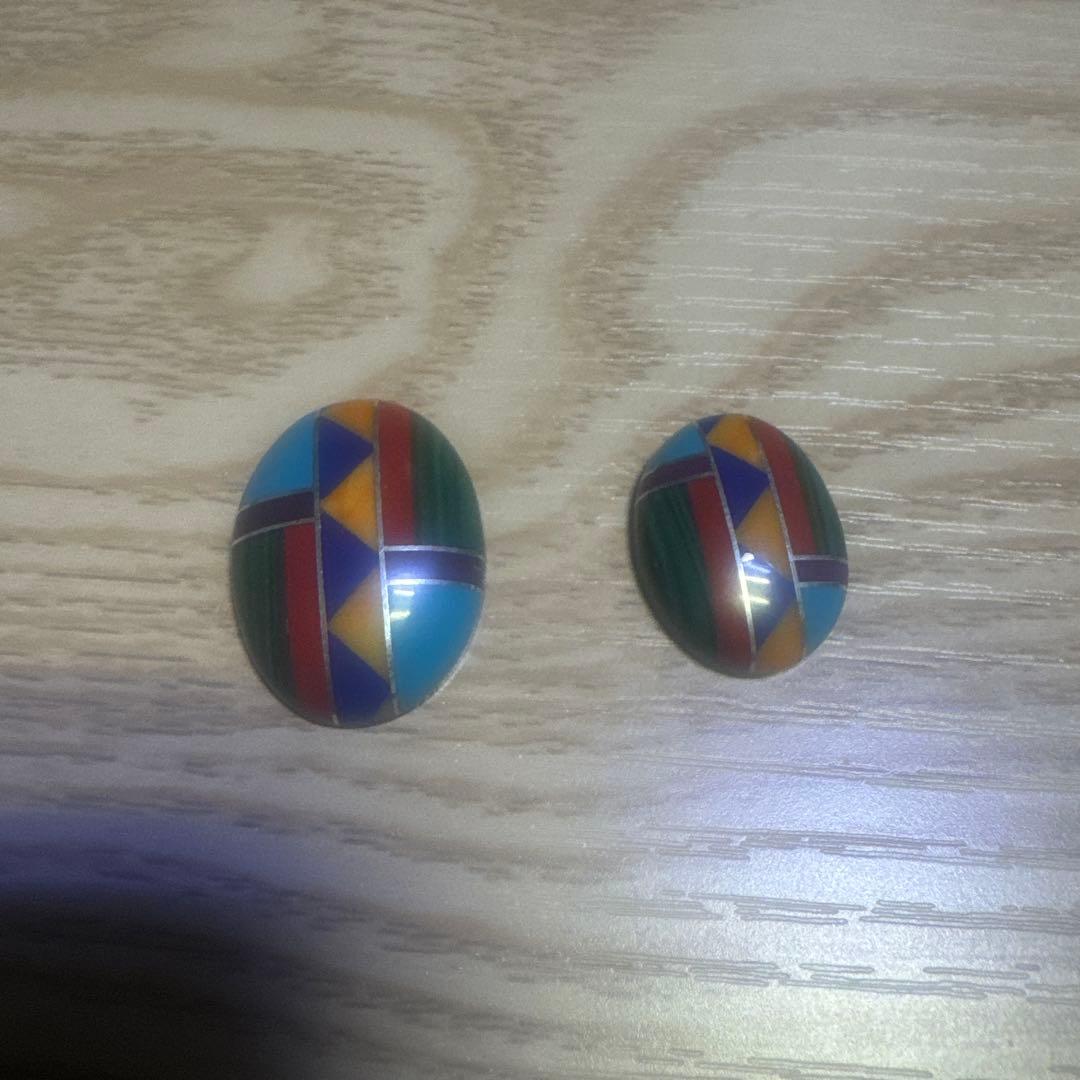 インレイ シルバーアクセサリーパーツ 2個セット