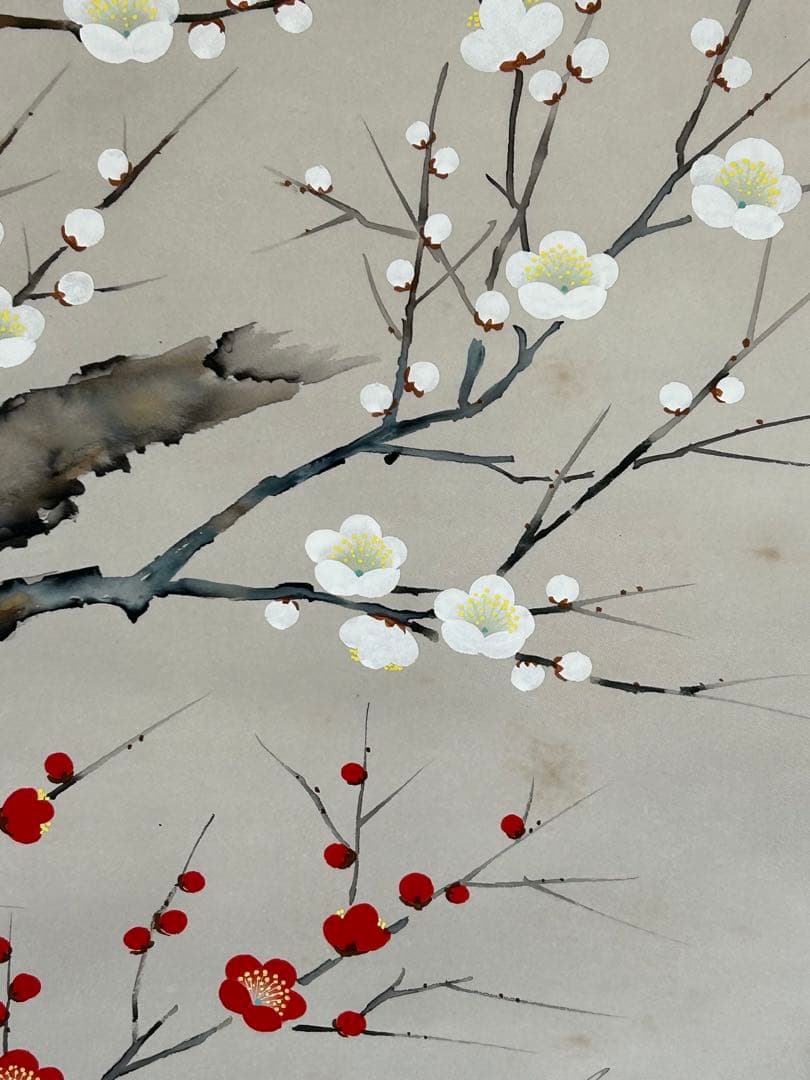 北野暁雪　掛け軸 掛軸 無地箱あり