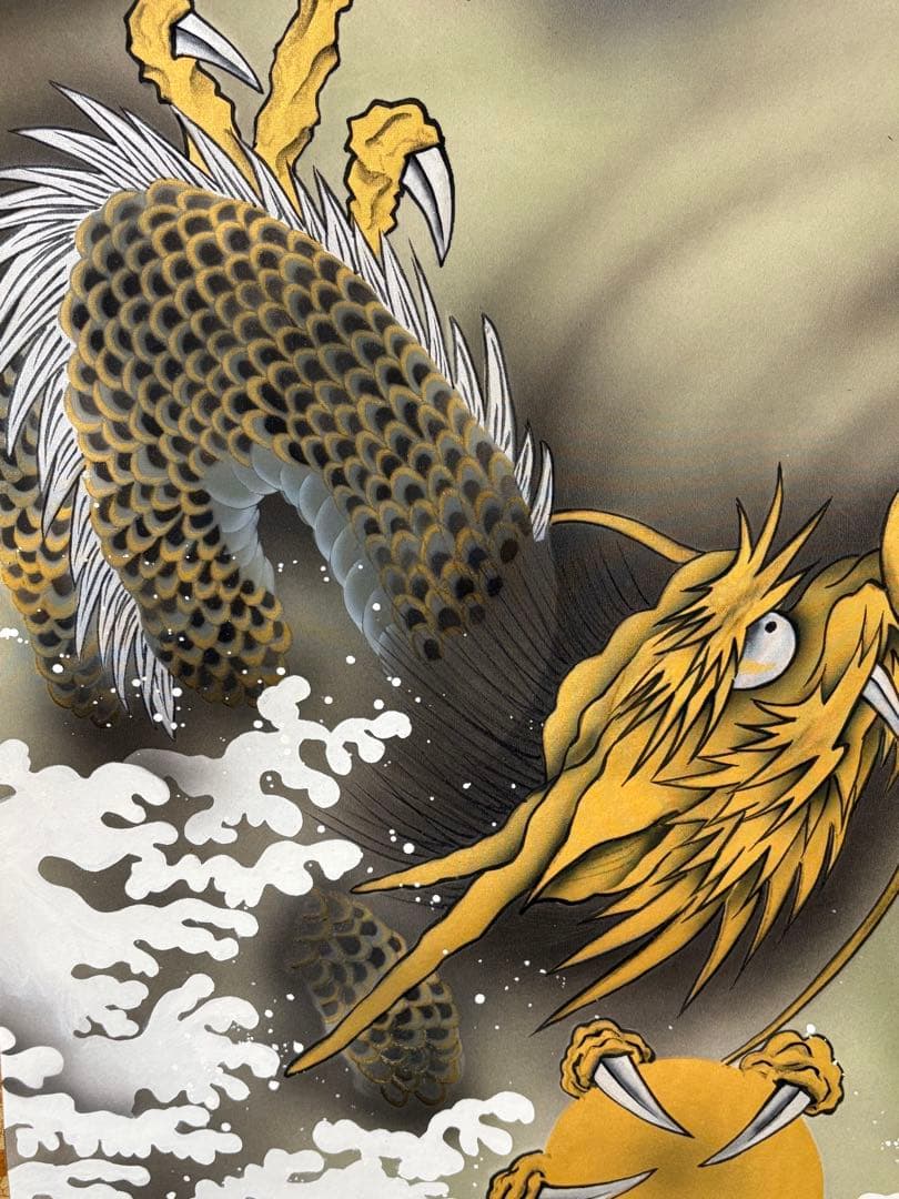 「富岳金龍図」　鈴木秀湖　掛け軸 掛軸 共箱あり