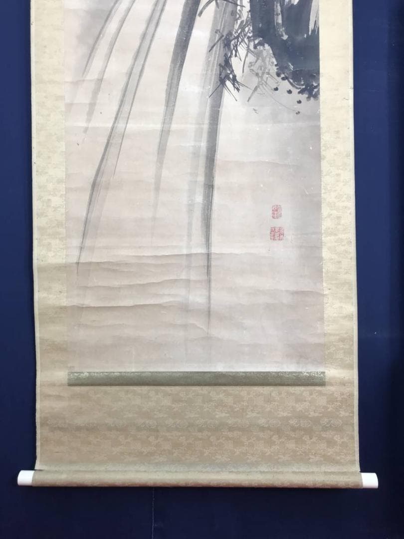 【真作】曽我徳輝/滝図/山水図/掛軸/名家伝来/AB-887