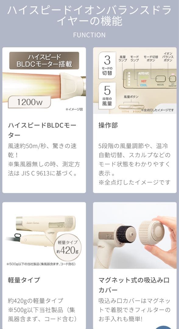 Salan Sense ハイスピードイオンバランスドライヤー KHD-9970