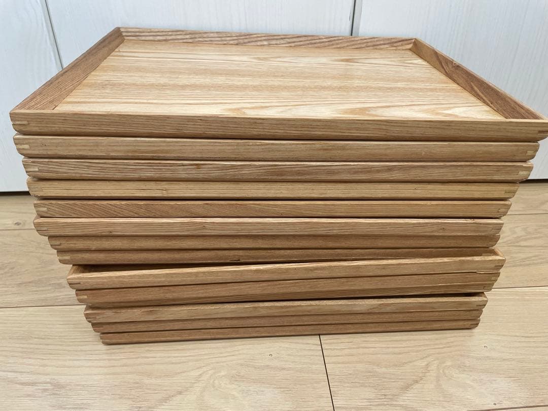 ニトリ　枠付きすべりにくい木製トレー Mサイズ　14枚セット