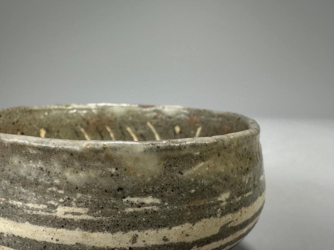 UM12U 朝鮮古美術　李朝時代茶道具　三島象嵌盃　茶碗　時代物古物　韓国美術